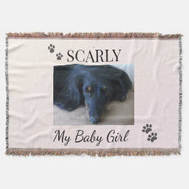 Minimal Cream Blush Pet Photo  Deken