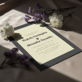 Minimal Cream Typography Wedding Invitation Kaart