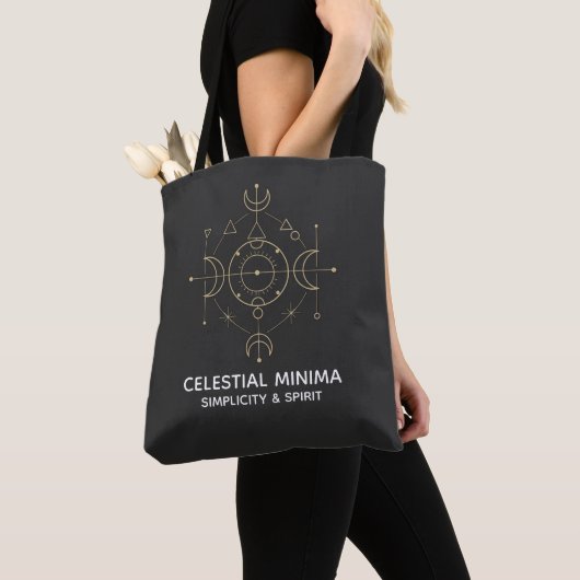 Minimal Crescent Moon & Sun Line Art | Boho Style Tote Bag (Dichtbij)