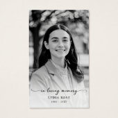 Minimal Cross Funeral Memorial Fotogebed Kaart (Voorkant)