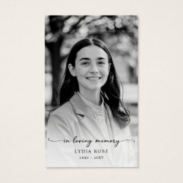 Minimal Cross Funeral Memorial Fotogebed Kaart