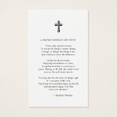 Minimal Cross Funeral Memorial Fotogebed Kaart (Achterkant)