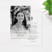 Minimal Cross Funeral Memorial Fotogebed Kaart (Bureau)