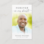 Minimal Cross Photo  Funeral Memorial Prayer Card Visitekaartje (Voorkant)