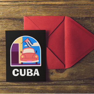 Minimal Cuba Island retro reizen Briefkaart