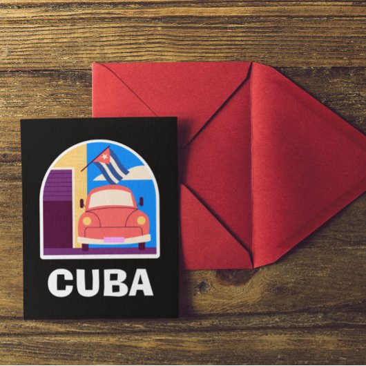 Minimal Cuba Island retro reizen Briefkaart