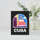 Minimal Cuba Island retro reizen Briefkaart (Staand voorkant)