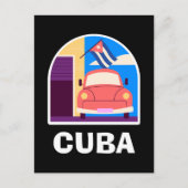 Minimal Cuba Island retro reizen Briefkaart (Voorkant)