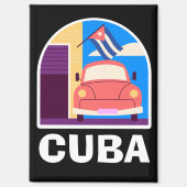 Minimal Cuba Island retro reizen Magneet (Voorkant)