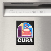 Minimal Cuba Island retro reizen Magneet (Insitu (Vaatwasser))