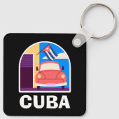 Minimal Cuba Island  retro reizen Sleutelhanger (Achterkant)