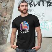 Minimal Cuba Island retro reizen T-shirt