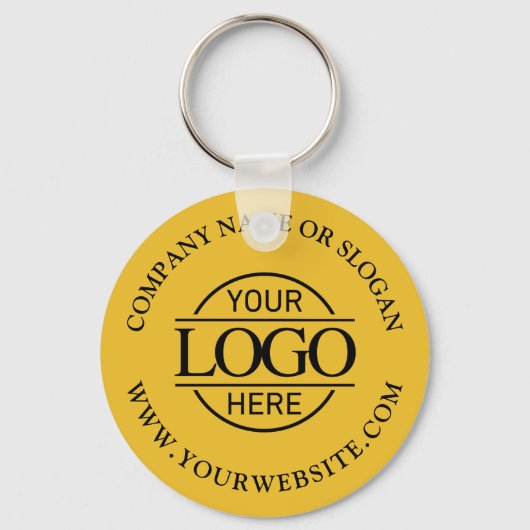 Minimal Custom Busines Logo Promotional Yellow Sleutelhanger (Voorkant)