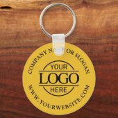 Minimal Custom Busines Logo Promotional Yellow Sleutelhanger (Achterkant)
