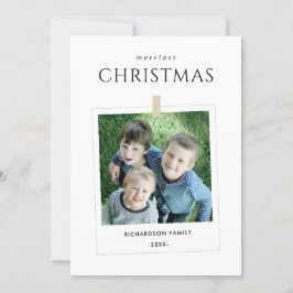 MINIMAL CUSTOM FAMILY FOTO MERRIEST CHRISTMAS FEESTDAGENKAART