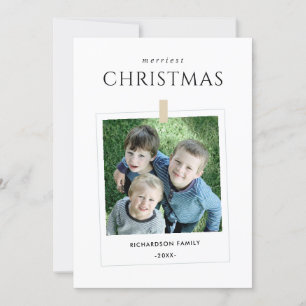 MINIMAL CUSTOM FAMILY FOTO MERRIEST CHRISTMAS FEESTDAGENKAART