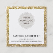 MINIMAL CUSTOM LOGO modern chique gouden glitter z Vierkante Visitekaartje (Voorkant)