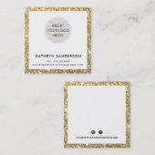 MINIMAL CUSTOM LOGO modern chique gouden glitter z Vierkante Visitekaartje (Voorkant / Achterkant)