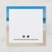 MINIMAL CUSTOM LOGO modern chique tropisch strand Vierkante Visitekaartje (Achterkant)