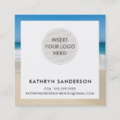 MINIMAL CUSTOM LOGO modern chique tropisch strand Vierkante Visitekaartje (Voorkant)