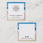 MINIMAL CUSTOM LOGO modern chique tropisch strand Vierkante Visitekaartje (Voorkant / Achterkant)
