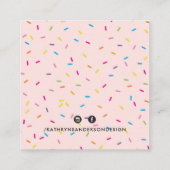 MINIMAL CUSTOM LOGO moderne blush roze sprinkles Vierkante Visitekaartje (Achterkant)