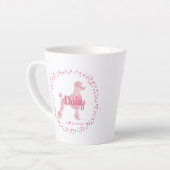 Minimal Custom Pastel Pink Poodle Silhouette Latte Mok (Linkerhoek)