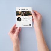 Minimal Custom Photo Logo QR Code Restaurant Flyer (Hand)