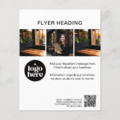 Minimal Custom Photo Logo QR Code Restaurant Flyer (Voorkant)
