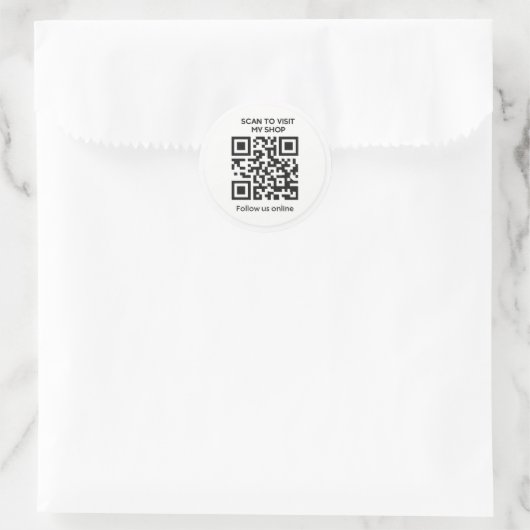 Minimal custom QR code business sticker (Tas)