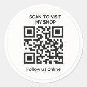Minimal custom QR code business sticker (Voorkant)