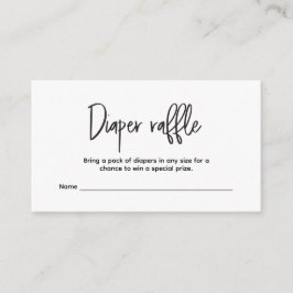 Minimal Custom Simple Diaper Raffle ticket  Informatiekaartje