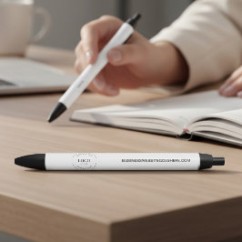 Minimal Customizable logo website simple business Zwarte Inkt Pen