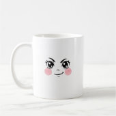 Minimal Cute Anime Face Mug Koffiemok (Links)