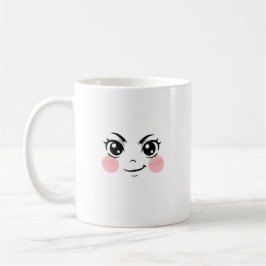 Minimal Cute Anime Face Mug Koffiemok