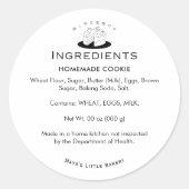 Minimal Cute Cake Logo Bakery Ingredient Ronde Sticker (Voorkant)