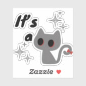  Minimal Cute Cat It’s a  Sticker (Vel)