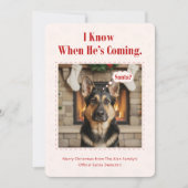 Minimal Cute Dog Funny Pet Photo Christmas Feestdagenkaart (Voorkant)