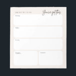 Minimal Daily Planner Notepad Notitieblok<br><div class="desc">Plan your day with calm, clarity, and confidence. This neutral, minimalist daily planner notepad features a clean layout designed to keep your day organized without visual clutter. With sections for morning, midday, and evening, plus spaces for priorities and tomorrow, it helps you focus on what matters most — all while...</div>