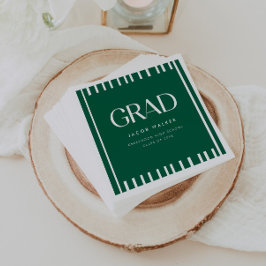 Minimal Dark Green Bold Custom Graduation Party Servet