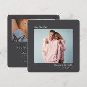 minimal dark grey Insta Film Photo Wedding  Save The Date (Voorkant / Achterkant)