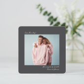 minimal dark grey Insta Film Photo Wedding  Save The Date (Staand voorkant)