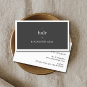 Minimal Dark Grey White Hairstylist  Visitekaartje