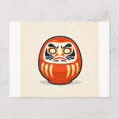 Minimal Daruma – Japanese Folk Art Postcard Briefkaart (Voorkant)