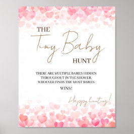Minimal De Kleine Baby Hunt Baby shower spel rusti Poster