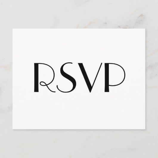 Minimal Deco White Wedding RSVP Briefkaart (Voorkant)