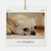 Minimal Definieer Naughty Pet Photo Keepsake Keramisch Ornament (Achterkant)