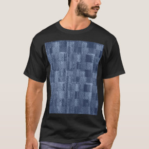 Minimal Denim Abstract Memphis Patchwork T-shirt