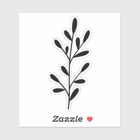 Minimal Design Black Botanical Branch Sticker (Vel)