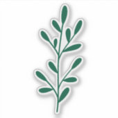 Minimal Design Green Botanical Branch Sticker (Voorkant)